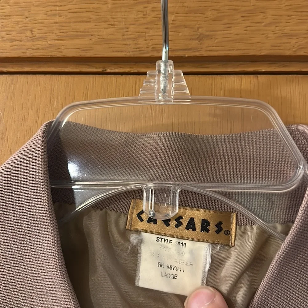 Caesars Casino Men’s Vintage Bomber Jacket Tan Size Large
